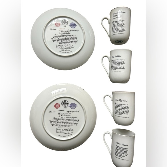 Norman Rockwell Collection of 4 mugs and two plates - Picture 4 of 8